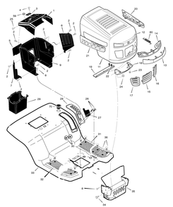 Hood And Dash Diagram and Parts List for 461605X99A 2005 Briggs and Stratton Lawn Tractor